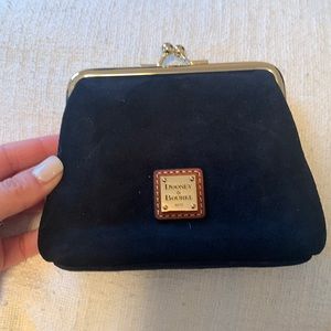Dooney & Burke Paxton Navy Coin Purse with Gold Hardware